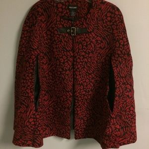 New with tags red and black poncho